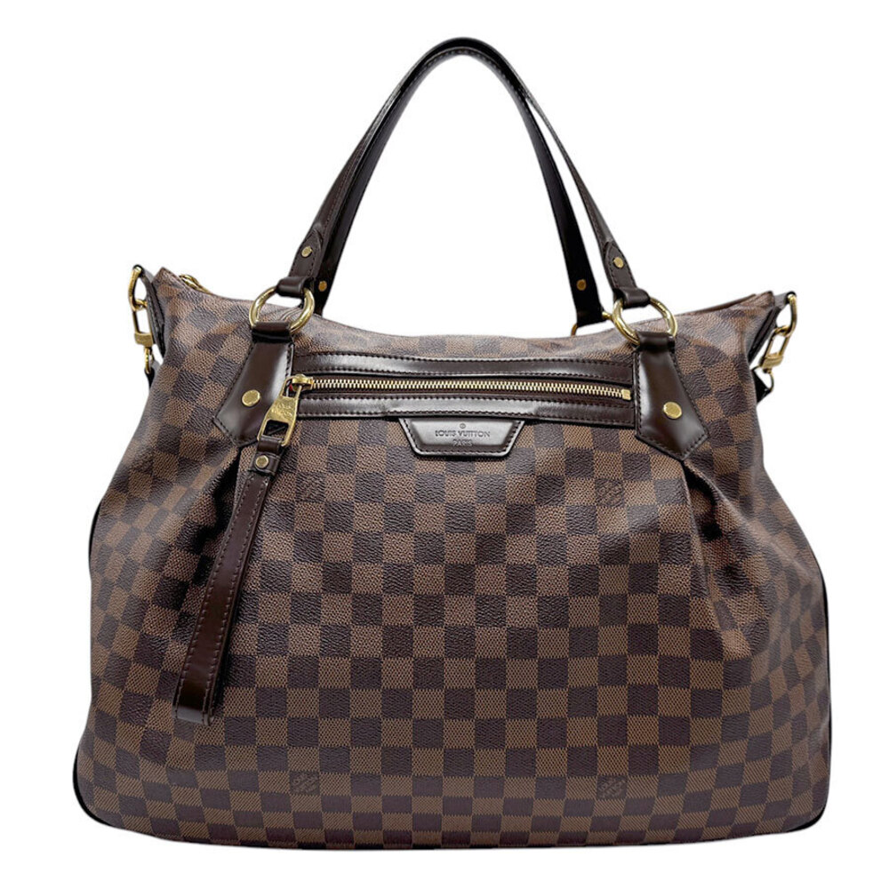 Louis Vuitton Damier Evora Shoulder Bag Handbag Ebene Brown Canvas